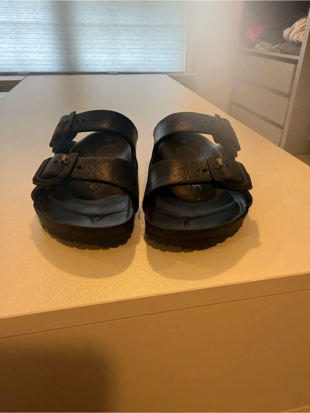 Birkenstock Kids Black Two-Strap EVA Sandals